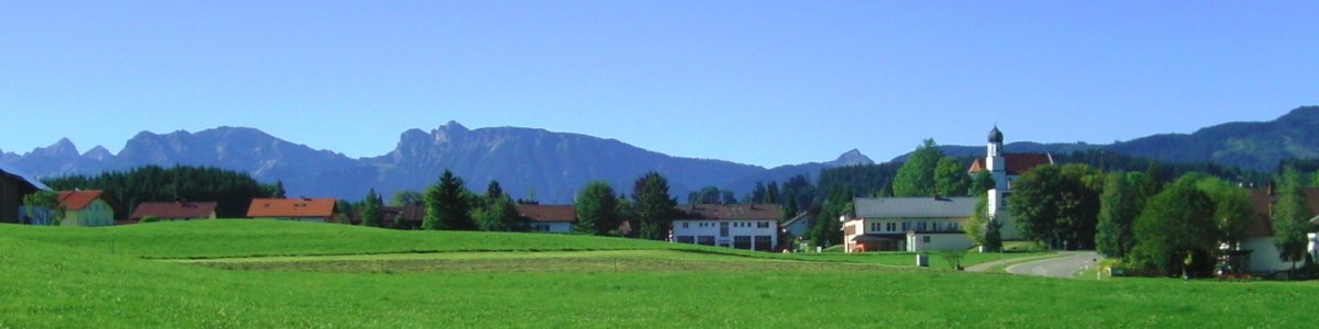 Panoramablick auf Rückholz, Ferienhof Waldvogel im Allgäu